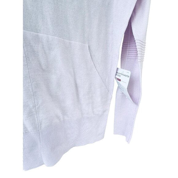 NWT Athleta Women'sSize Mediun Light Pink Hooded  Long Sleeve Top V-Neck - Picture 6 of 10